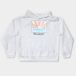 Summer sea sun fun beach print Kids Hoodie